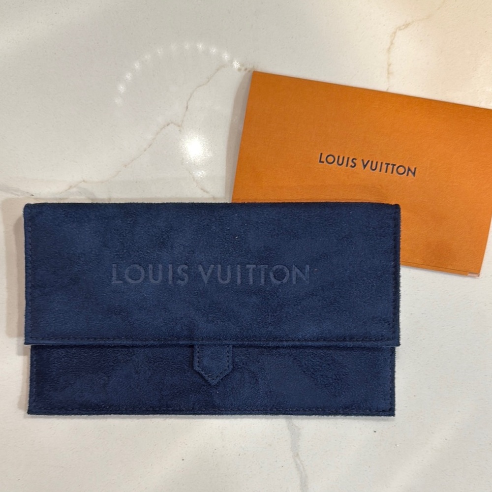 Louis Vuitton Blue Suede Clutch